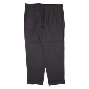 YVES SAINT LAURENT Pinstripe Mens Knit Trousers Black Tapered Wool W40 L30 - Picture 1 of 6