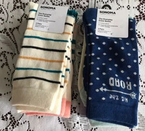 Women LOT 2 Sonoma Goods For Life 3-Pack Everyday Socks Sz 9-11 Total 6 PAIRS - Picture 1 of 9