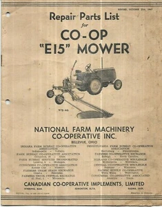 Coop "E15" Mower Repair Parts List  - Picture 1 of 2