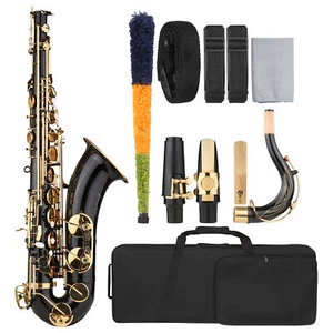B-flat Tenor Saxophone Bb Black Lacquer Sax for Musicians Beginners 2024 R7R8 - Picture 1 of 8