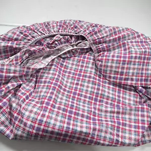vintage wamsutta fitted sheet twin pink purple plaid blend y2k 90s 80s - Picture 1 of 10