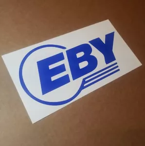 EBY Trailer DECALS Stickers (2) Gloss blue or black 10"-14" Fast USA - Picture 1 of 1