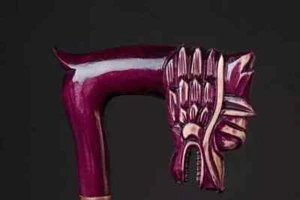 Griff Handgeschnitzt Lila Drache Holz Gehstock Gehstock Weihnachten Best - Bild 1 von 2