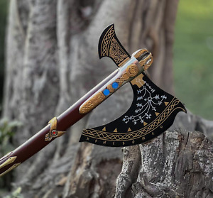 Leviathan Axe, God Of War Axe, Carbon Steel Viking Axe with Pure Leather Sheath