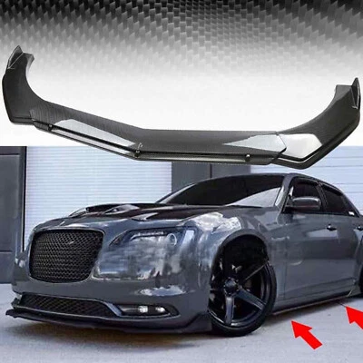 For Chrysler 300 Carbon Fiber Front Bumper Lip Body Spoiler Splitter Body Kit - Image 1 of 4