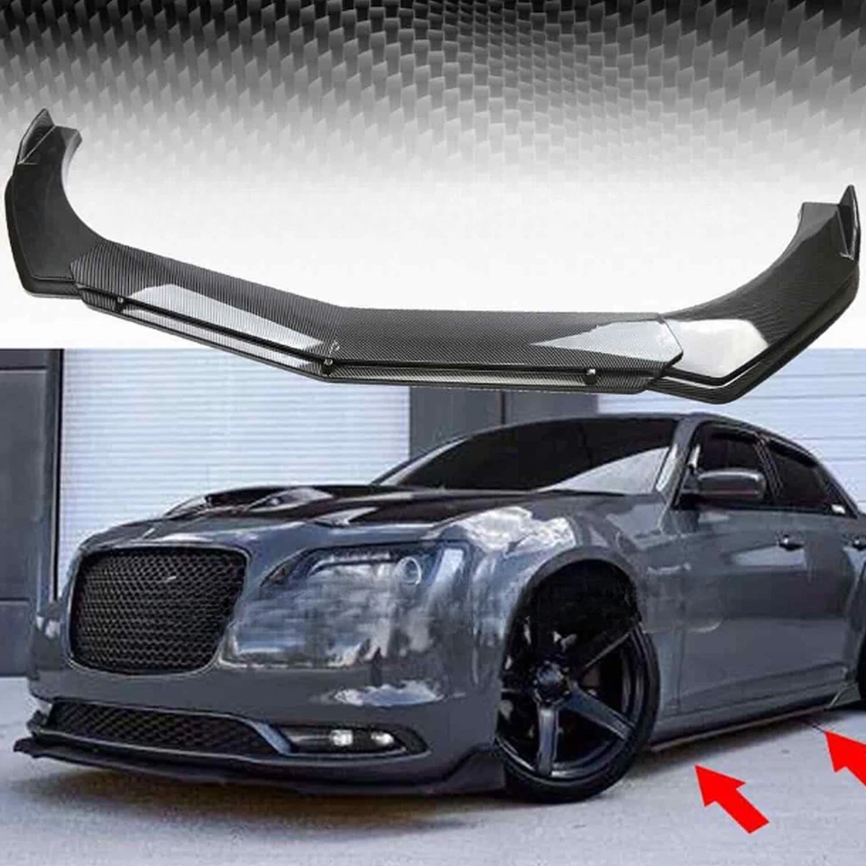 For Chrysler 300 Carbon Fiber Front Bumper Lip Body Spoiler Splitter Body Kit - Image 1 of 4