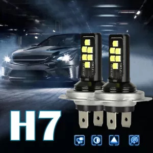 2Pcs H7 White LED Light Auto Car Headlight Lamp Bulbs High Low Beam 240W 6000K - Picture 1 of 12