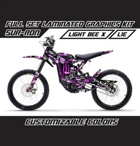 SUR RON LIGHT BEE X Purple Black Stickerbomb Decals Stickers Wrap Graphics Kit - Picture 1 of 2
