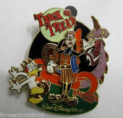 Значок Disney Halloween Trick or Treat Goofy & Donald Duck MGM Studios - Изображение 1 из 2