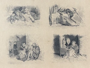Drawing after Honore Daumier People, Caricatures 19th century - Picture 1 of 8