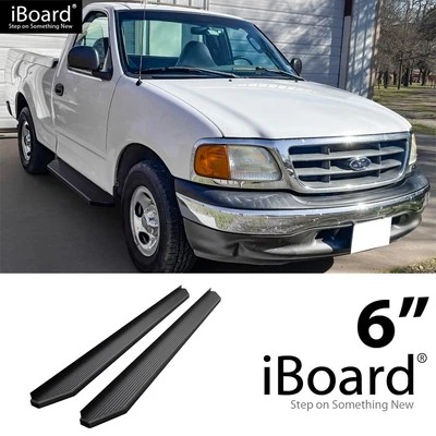 APS Running Board Black 6" Fit Ford F150 F250 LD Regular Cab 97-03 - Image 1 of 4