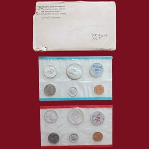 1963 D+P US Mint Proof Set 90% Silver 10-Coin Franklin OGP Cello Pack DDO ERROR - Picture 1 of 13