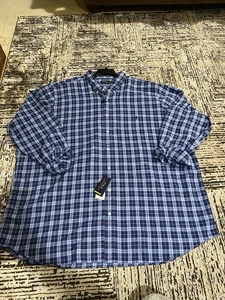 NEU MIT ETIKETT POLO RALPH LAUREN KARIERTES BLAUES GEKNÖPFTES HERRENHEMD Big 3X - Bild 1 von 3