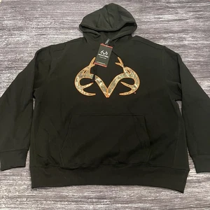 Neu Realtree Hirsch schwarz Camouflage Kapuzen Hoodie Sweatshirt Gr. XL Neu mit Etikett - Bild 1 von 7