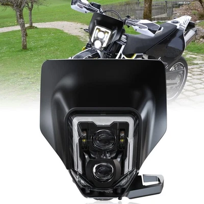 LED Headlight w/ Bezel For Husqvarna FE 250 350 450 /TE 150 250 300 701 /TX 125 - Image 1 of 4