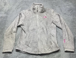The North Face Osito Jacke Damen M grau rosa Band Brustkrebs Fleece FZip - Bild 1 von 15