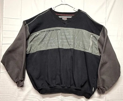 Sudadera De Colección FUBU The Collection Para Hombre 3XL Negra Gris Bordada Cuello en V Foto 1 de 4