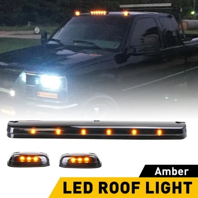Conjunto de luces marcadoras LED ámbar para GMC Sierra 3500HD 2500HD 2007-2021 3 PIEZAS Foto 1 de 4