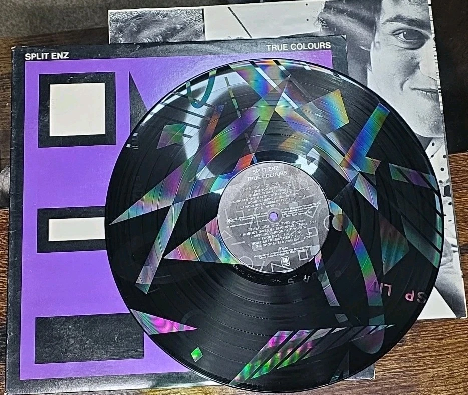 Split Enz ~ True Colours ~ 1980 Holographic Laser Etched Vinyl LP Special ED  EX Foto 1 de 4