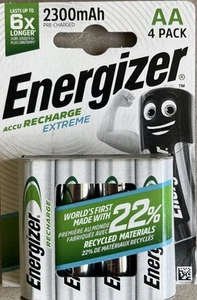 Energizer Accu Recharge Extreme 2300mAh AA Batteries - Picture 1 of 1