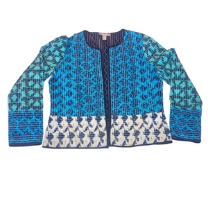 Chico’s Stepp Blazer Baumwolle Open Front Jacket Women’s Medium Boho Artsy Gr. 1 - Bild 1 von 9