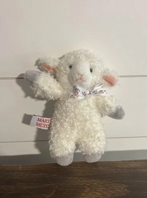 Mary Meyer White Lamb Tippy Toes Finger Puppet 7” Plush Stuffed Sheep 1996 VTG - Image 1 of 4