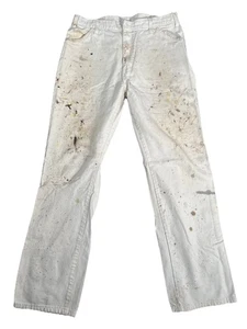Pantalone Dickies Uomo 32x32 Bianco Sherwin Williams Pittore Falegname Vernice Splatter - Foto 1 di 13