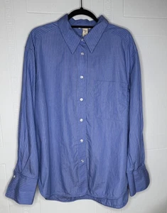 H&M Vestido a Rayas Unisex Azul Abotonado Informal Camisa de Algodón Grande XL - Imagen 1 de 13