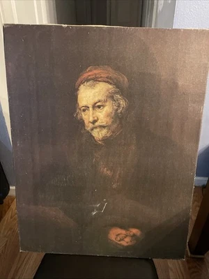 Self-Portrait On Canvas Of Rembrandt 22x27 In Old Man Dressed As St Paul - Image 1 of 2