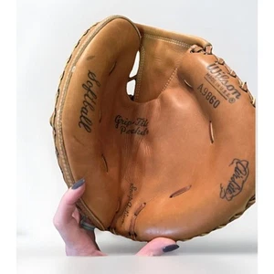 Vintage Wilson A9860 Softball Catchers Mitt Made In USA Neu ohne Etikett Braun Leder - Bild 1 von 14