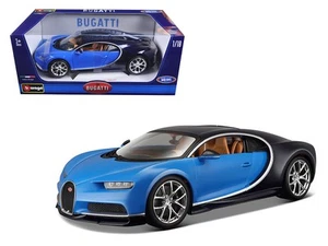 2016 Bugatti Chiron Blue 1/18 Diecast Model Car Bburago Collectible Scale Model - Picture 1 of 1