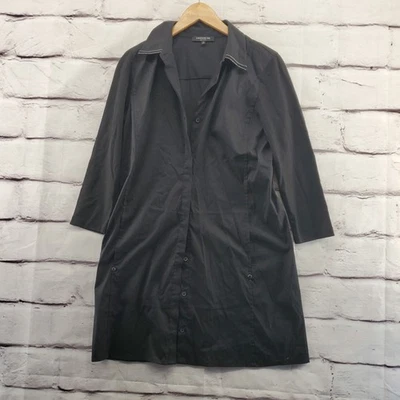 LAFAYETTE 148 NEW YORK Shirt Dress Pockets 3/4 Sleeve Black - Image 1 of 4