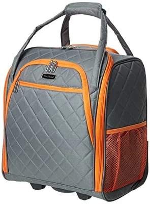 EQUIPAJE DEBAJO DEL ASIENTO CON RUEDAS VERTICALES ROCKLAND MELROSE, EQUIPAJE DE MANO 16 PULGADAS CARBÓN Foto 1 de 4