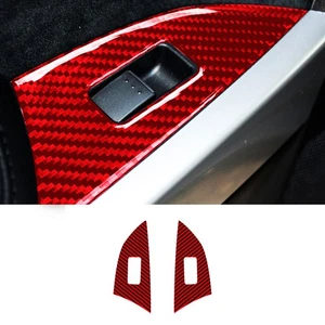 Red Carbon Fiber Rear Door Window Lift Panel Cover Trim For Mazda CX-9 2010-2015 - Picture 1 of 13