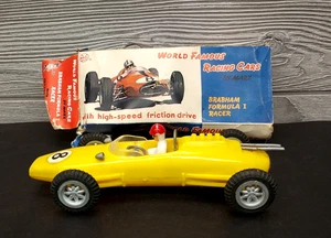 RARE!! YELLOW MARX BRABHAM FORMULA 1 RACER HIGH SPEED FRICTION CAR - Picture 1 of 10