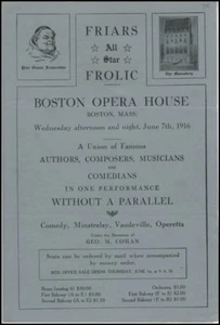 George M. COHAN (Singer): RARE 1916 Program w/ Berlin! - Picture 1 of 2