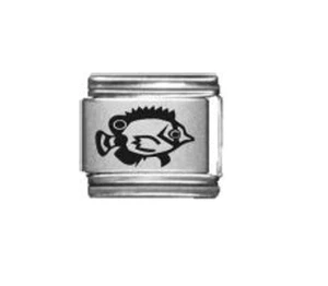 Italienische Charms 9 mm L32 Fisch mit Rüschen passend für Armband klassischer Größe - Bild 1 von 1