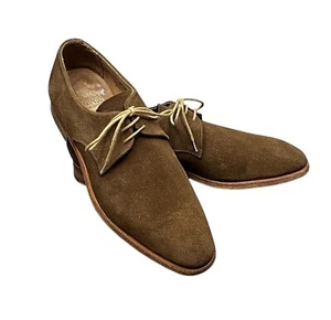 Crockett & Jones Shoes Mens US 8 UK 7 E Brown Suede Plain Toe Derby England - Picture 1 of 14