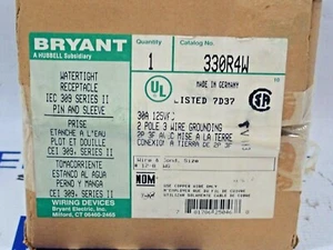 NEW Bryant 330R4W Watertight Receptacle Pin & Sleeve 30A 125V 2P 3W - Picture 1 of 5