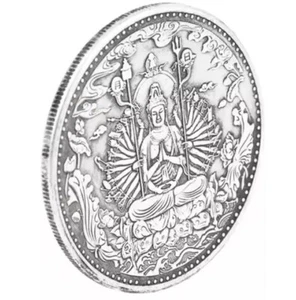 Tibet Silver Ancient Coins Collection Buddhist Thousand Hand Guanyin Heart - Picture 1 of 6