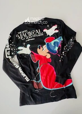 Camisa Mickey Hechicero Parques Walt Disney World 2025 Manga Larga Negra Adulto M Foto 1 de 2