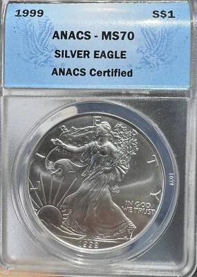American Silver Eagle 1999 Anacs MS-70 Foto 1 de 2