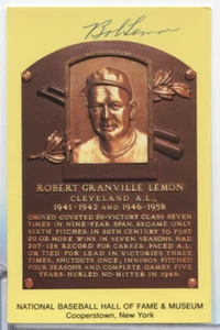 Bob Lemon Indians Autographed HOF 3.5"x5.5" Postcard w/COA 101723MGL-8 - Imagen 1 de 2