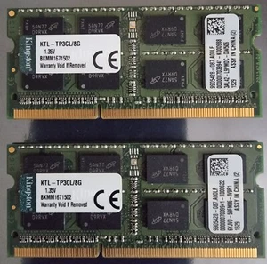 Kingston 16GB 2X8GB DDR3 2RX8 1600MHz PC3L-12800S 204pin Laptop Memory RAM 1529 - Picture 1 of 1