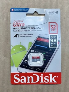 SanDisk Ultra Micro SD Card 32G Memory Card - NEW AND SEALED - - Picture 1 of 2