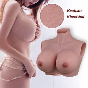 Crossdresser Breast Forms Realistic Silicone Fake Boobs Breast Plates B-H Cup - Picture 1 of 14