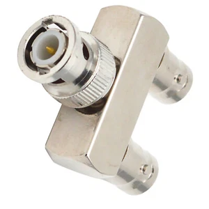 New 3 Way Y Type RF Adapter Connector BNC Male to Dual BNC Female Splitter - Zdjęcie 1 z 7