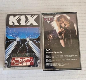 Lot of 2 Vintage 1980s KIX Music Cassette Tapes Midnite Dynamite & Blow my Fuse - Picture 1 of 4
