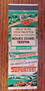 SUPERTEST GAS STATION MATCHBOOK COVER: OSHAWA, ONTARIO 1950s MATCHCOVER -B23 - Picture 1 of 3