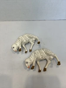 Juego de 2 belenes vintage de ovejas de pastoreo de Navidad - Imagen 1 de 6